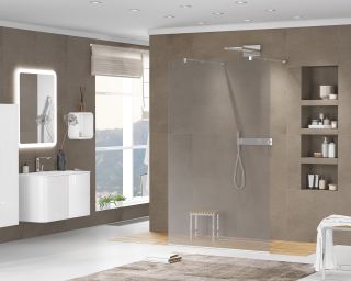 Душевая перегородка CEZARES LIBERTA-L-2-100-120-GR-Cr кронштейн 120 см